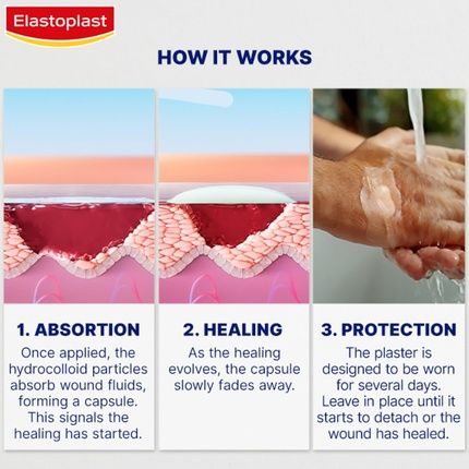 Elastoplast Second Skin Protection Plasters 6 Pieces Hydrocolloid Waterproof - Image 3