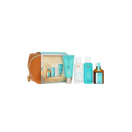 Moroccanoil Travel Kit Extra Volume Includes Shampoo 70Ml Conditioner 70Ml Treatment 25Ml Hand Cream 40Ml And Pouch