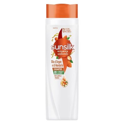 Sunsilk Argan Oil And Almond Oil Shampoo For Brittle And Melted Hair Nourishing And Strengthening Formula With Organic Argan Oil And Almond Oil Silicone-Free 250Ml