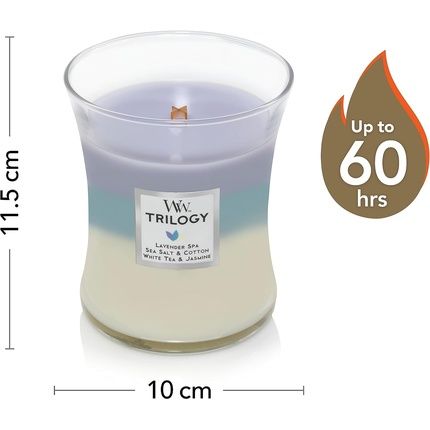 Woodwick Medium Hourglass Trilogy Scented Candle Calming Retreat With Crackling Wick Burn Time Up To 60 Hours - Image 3