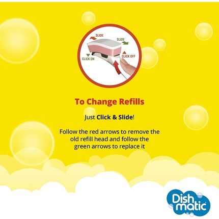 Dishmatic White Non-Scratch Washing-Up Sponge Refill Heads With Antibacterial Abrasive - Pack Of 3 - Image 3