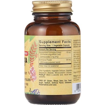 Solgar Standardized Full Potency Echinacea Herb Extract 60 Vegetable Capsules - Image 3
