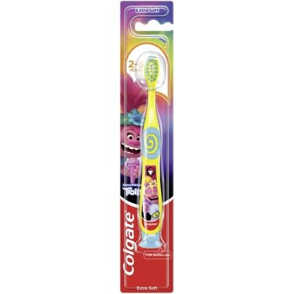 Colgate Smiles Toothbrush For Children 4-6 Years Extra Gentle With Suction Cup Minions Or Trolls Design - Image 3