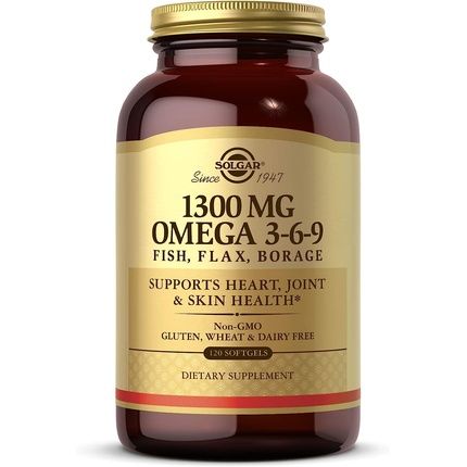 Solgar Omega 3-6-9 Softgels 120 Softgels - Blend Of Premium Fish, Flax And Borage Oils - Specially Formulated Ratio - Molecularly Distilled To Remove Mercury, Pcbs And Heavy Metal Contaminants