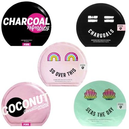 Victoria'S Secret Charcoal Coconut Face Sheet Masks Moisturizing Detox