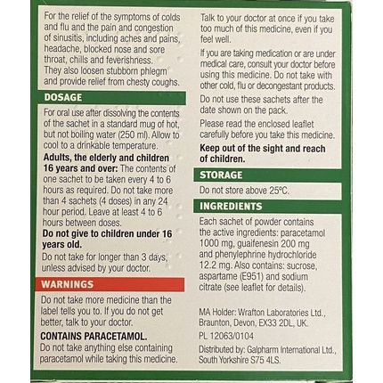 Galpharm Flu Max All In 1 Lemon 10 Powder Sachets For Fever Blocked Nose And Sore Throat - Image 3