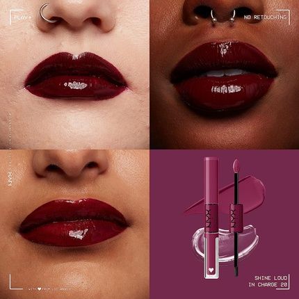 Nyx Professional Makeup Shine Loud Long-Lasting Liquid Lipstick With Clear Lip Gloss Perfect Berry - Image 3
