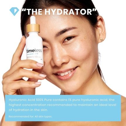 Timeless Skin Care Hyaluronic Acid 100% Pure Serum 8Oz - Rehydrates Skin And Boosts Moisture Levels