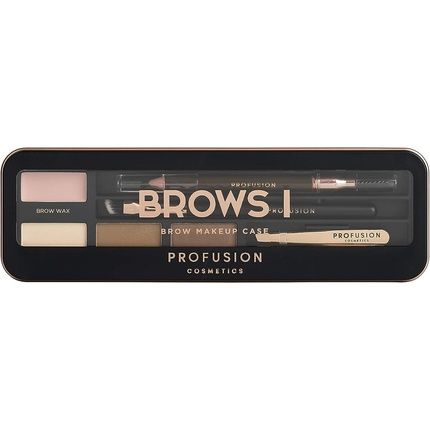 Profusion Cosmetics Eyebrow Pro Makeup Case Light Medium Multicolour