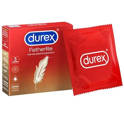 Durex Fetherlite Thin Condoms Sealed Pack Width 52.5Mm Sensitive