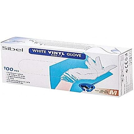 Sibel Sinelco Vinyl Gloves White Medium/M Standard - 100 Units