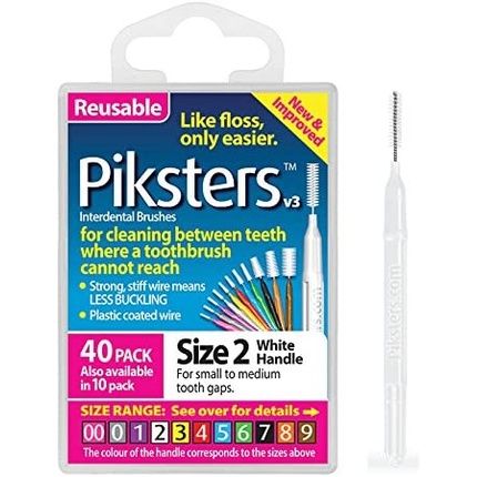 Piksters Interdental Brushes Size 2 White 40 Count