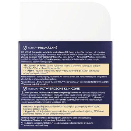 Q10 Energy Recharging Face Night Cream 50Ml - Energizing Night Cream For Women