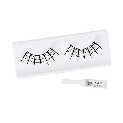Fright Night Spider Web False Lashes With Adhesive For Scary Spooky Dramatic Eyes