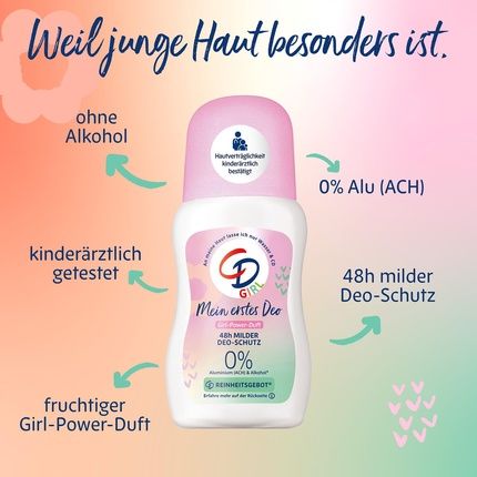 Cd Girl Deodorant Roll-On My First Deodorant With Organic Aloe Vera Extract - Image 3