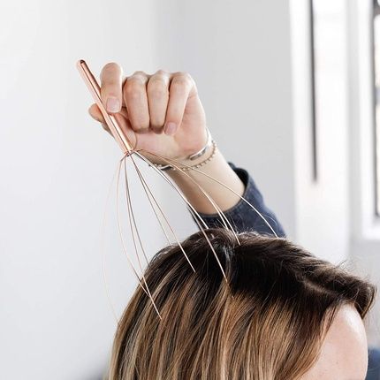 Kikkerland Copper Head Massager Flexible Scalp Massager Scratcher Tingler For Stress Relief And Relaxation 24.9Cm X 10.9Cm X 10.9Cm