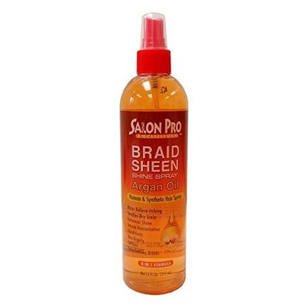 Salon Pro Braid Sheen Shine Spray 8 In 1 Formula 12Oz 355Ml With Argan Oil