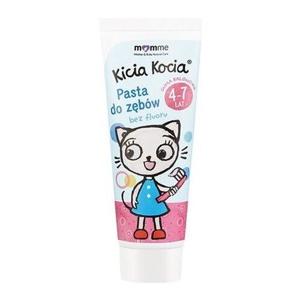 Kicia Kocia Toothpaste Without Fluoride For 4-7 Years Balloon Gum Flavor 50Ml M