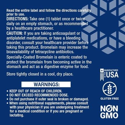 Specially Coated Bromelain 500Mg Enteric Coated Tablets 60 Count - Image 3