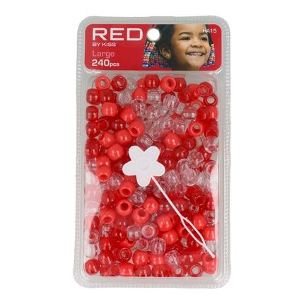 Red Kiss L Hair Beads 240 Pieces