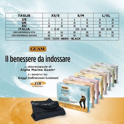 Guam Panty Flat Stomach Black With Microcapsules Algae And Caffeine