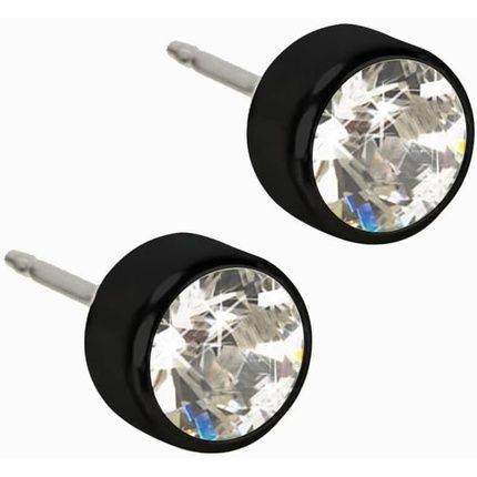 Blomdahl Hypoallergenic Black Titanium Bezel Crystal Stud Earrings