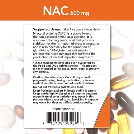 Now Supplements Nac 600Mg With Selenium And Molybdenum 250 Veg Capsules - Image 3