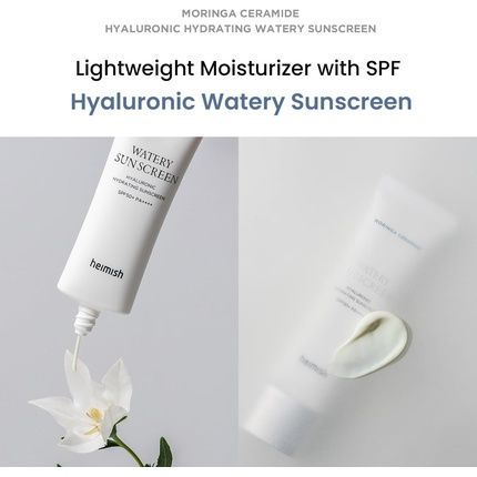 Heimish Moringa Ceramide Hyaluronic Hydrating Watery Sunscreen Spf Face
