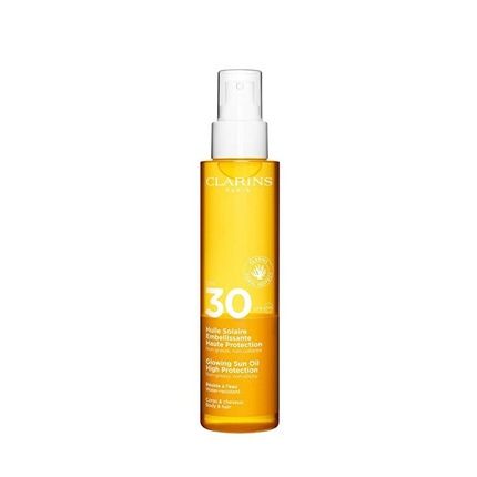 Clarins Glowing Sun Oil High Protection Body And Hair Spf 30 150 Ml