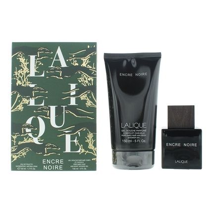 Lalique Encre Noire 2 Piece Gift Set Eau De Toilette 50Ml And Shower Gel 150Ml