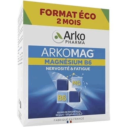 مكمل Arkopharma Arkomag Magnesium B6 لعلاج نقص المغنيسيوم والعصبية والتعب
