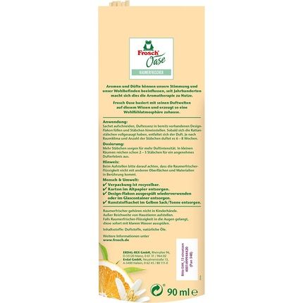 Frosch Oase Room Freshener Orange Blossom, Room Fragrance With Fruity-Fresh Oranges