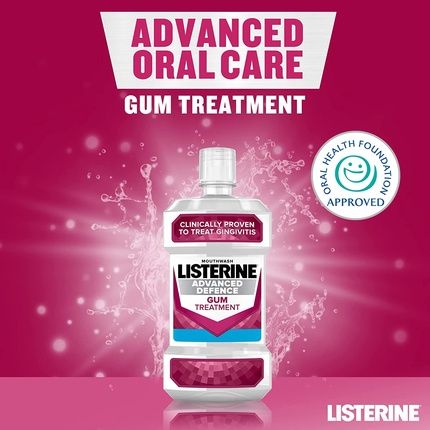Listerine Advanced Defence Gum Treatment Mouthwash Crisp Mint 500Ml