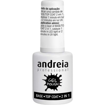 Andreia Gel Base Top Coat 2 In 1 Professional Gel Base Varnish - Top And Base Coat Gel For French Manicure Nail - Long Lasting Diy Nail Polish For Clear Tips 10.5Ml