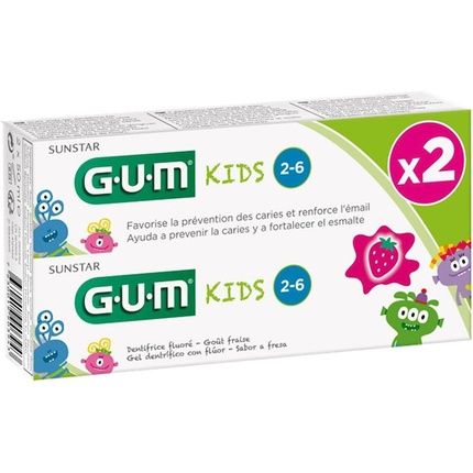 Gum Kids Fluoride Toothpaste For Ages 3 And Up 2 X 50Ml - Pack Of 2