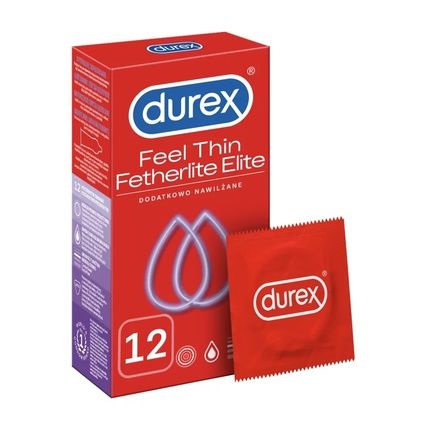 Durex Fetherlite Elite Ultra-Thin Condoms - 12 Pieces