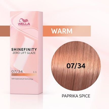 Wella Shinefinity Paprika Spice 07/34 Medium Golden Copper Blonde (60Ml) Demi-Permanent Color