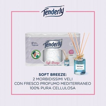 Tenderly Soft Breeze Toilet Paper Soft 12 Oversized Rolls With A Fresh