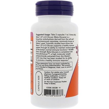 Beta Glucans, With Immune Enhancer, Xtra Strength, 250 Mg - Now Foods - Image 3