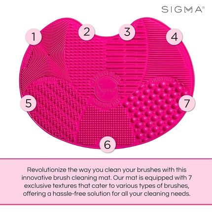Sigma Beauty Makeup Brush Cleaner Mat - Sigma Spa Express Silicone Makeup Brush Cleaning Mat With Suction Cups For Cleaning Makeup Brushes, Compact Design Fit For Any Travel Makeup Kit Pink - Image 3