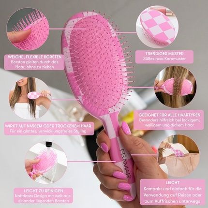 Framar Checked Hairbrush For Long Hair - Image 3