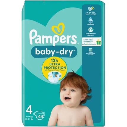 Pampers Babydry Size 4 Nappies 44 Count 914 Kg