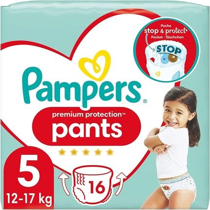 Pampers Baby Diapers Pants Size 5 12-17Kg Premium Protection, Junior, Single