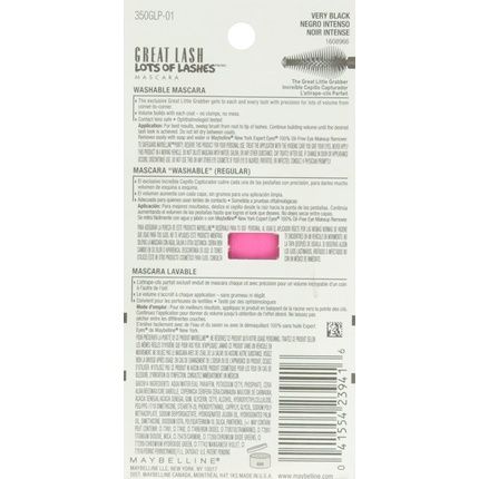 Maybelline Lots Of Lashes Washable Mascara 141 Very Black 0.43 Fl. Oz. (12.7 Ml)