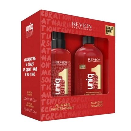 Revlon Professional Uniqone Gift Set Includes Uniq One Hair Treatment 150Ml And Shampoo 230Ml Duo Pack