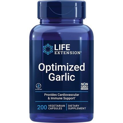 Life Extension Optimized Garlic 200 Vegan Capsules - Soy-Free, Gluten-Free