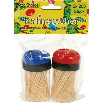 Best Choice Toothstick 2X200 Pieces In Spender Box Assorted Colors