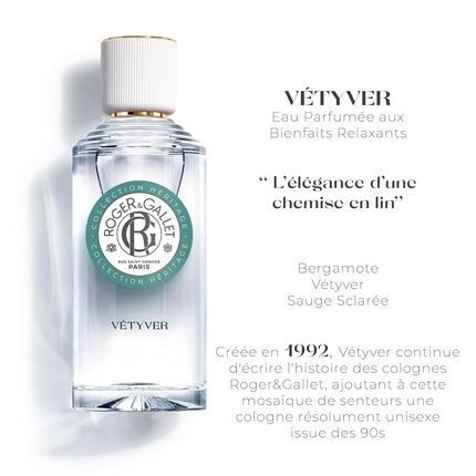Roger & Gallet Vetyver Benefiting Scented Water 100Ml Vetyver 3.30 Fl Oz