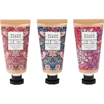 William Morris At Home Patchouli & Red Berry Hand Cream Gift Set Enriched With Shea Butter & Essential Oils Travel Friendly Sizes 3 X 30Ml