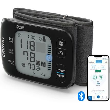 Omron Rs7 Automatic Wrist Blood Pressure Monitor With Free Smartphone App And Positioning Sensor